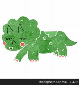 retro cartoon triceratops