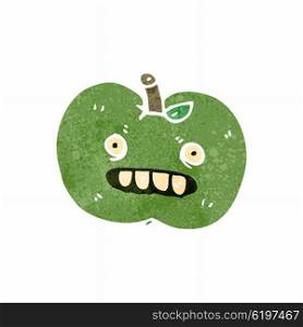 retro cartoon ugly apple