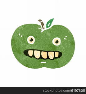 retro cartoon ugly apple