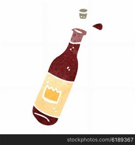 retro cartoon wine bottle
