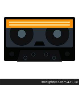 Retro cassette tape icon flat isolated on white background vector illustration. Retro cassette tape icon isolated