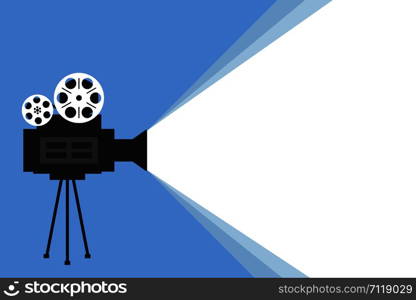 Retro cinema projector vector movie banner template. retro movie projector on blue background. EPS 10. Retro cinema projector vector movie banner template. retro movie projector on blue background.