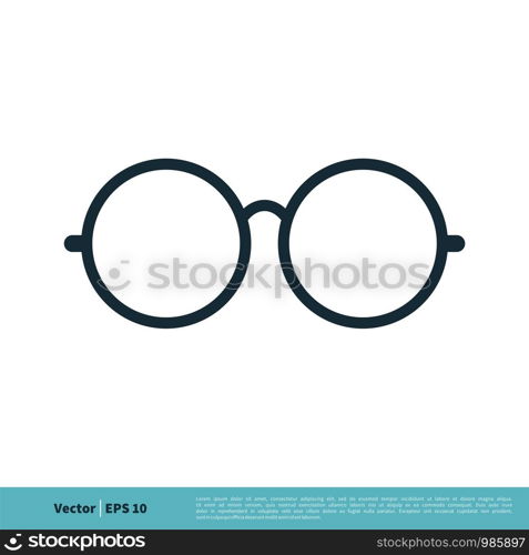 Retro Circle Eyeglasses Icon Vector Logo Template Illustration Design. Vector EPS 10.