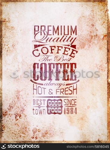 Retro Coffee Labels and typography background . Coffee decoration collection. Set Of Vintage Retro Coffee