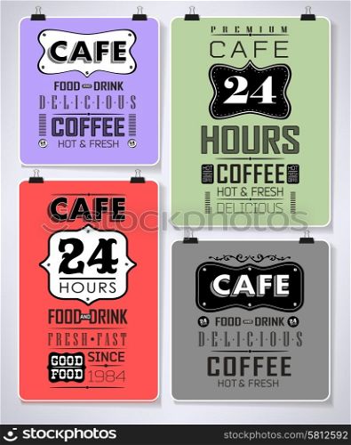 Retro colorful bakery label, coffee , cafe, menu design elements, calligraphic Old style