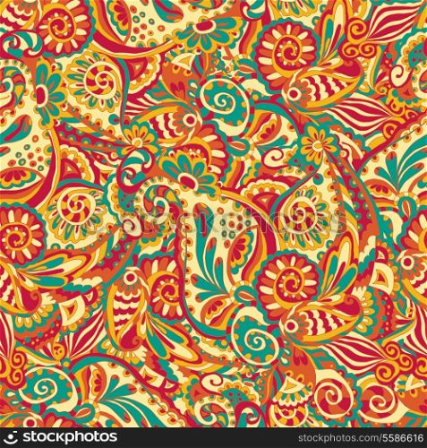 Retro colorful ornamental seamless pattern elements set vector illustration