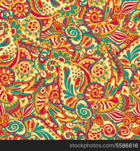 Retro colorful ornamental seamless pattern elements set vector illustration