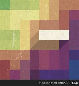 Retro colorful rectangles background, vector