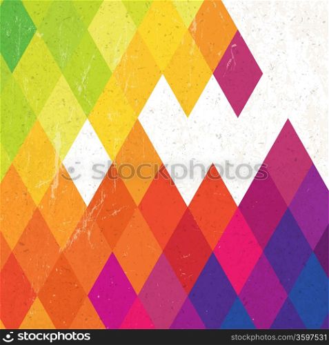 Retro colorful rhombus background, vector