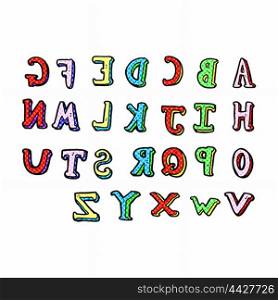 retro comic book style cartoon alphabet