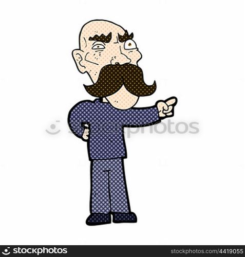 retro comic book style cartoon annoyed old man pointing