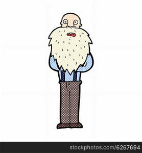 retro comic book style cartoon bearded old man