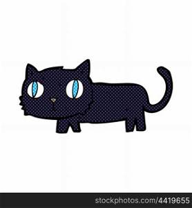 retro comic book style cartoon black cat