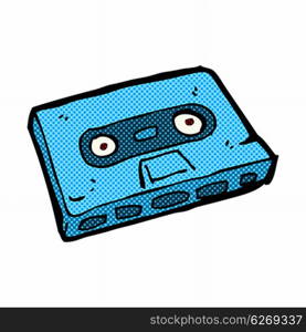 retro comic book style cartoon cassette tape