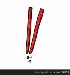 retro comic book style cartoon chopsticks