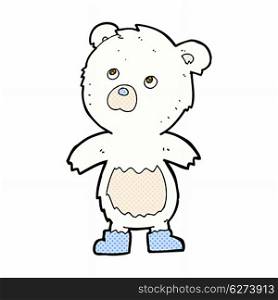 retro comic book style cartoon cute little bear