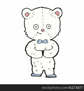 retro comic book style cartoon cute little bear