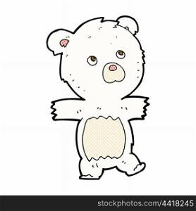 retro comic book style cartoon cute polar bear