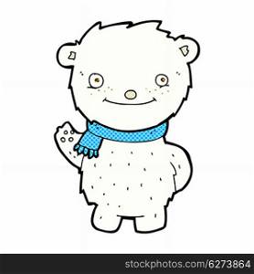 retro comic book style cartoon cute polar bear