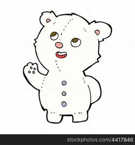 retro comic book style cartoon cute polar bear cub