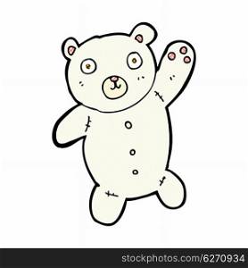 retro comic book style cartoon cute polar teddy bear