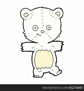 retro comic book style cartoon cute polar teddy bear