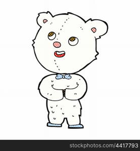 retro comic book style cartoon cute teddy bear