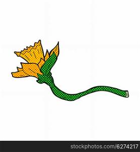 retro comic book style cartoon daffodil flower