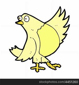 retro comic book style cartoon dancing bird