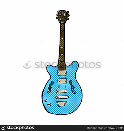 retro comic book style cartoon electric guitar