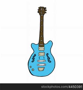 retro comic book style cartoon electric guitar