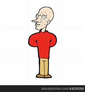 retro comic book style cartoon evil bald man