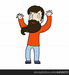 retro comic book style cartoon excited man with beard