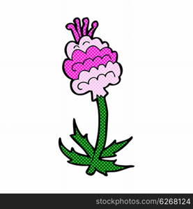 retro comic book style cartoon flower