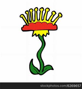 retro comic book style cartoon flower