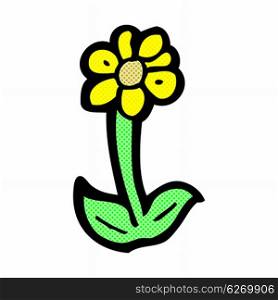 retro comic book style cartoon flower symbol