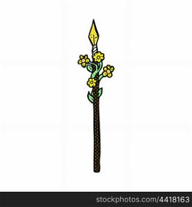 retro comic book style cartoon flowering spear