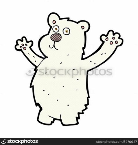 retro comic book style cartoon funny polar bear