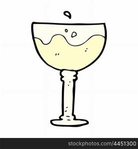 retro comic book style cartoon glass of wine