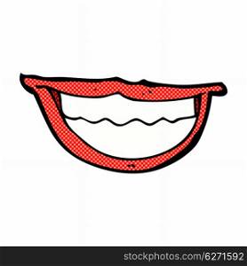 retro comic book style cartoon grinning mouth