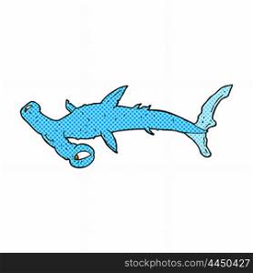 retro comic book style cartoon hammerhead shark