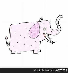 retro comic book style cartoon happy elephant