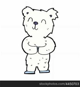 retro comic book style cartoon happy little polar bear