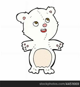 retro comic book style cartoon happy little polar bear