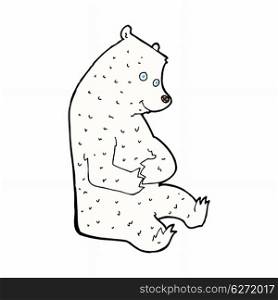retro comic book style cartoon happy polar bear