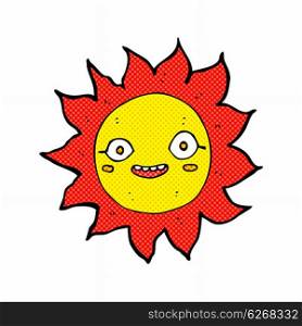 retro comic book style cartoon happy sun