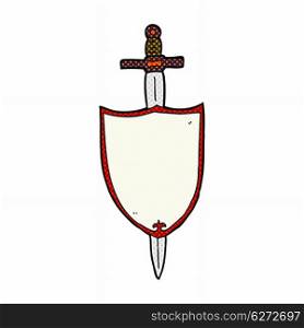 retro comic book style cartoon heraldic shield