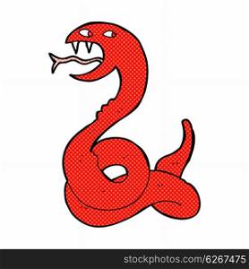 retro comic book style cartoon hissing snake