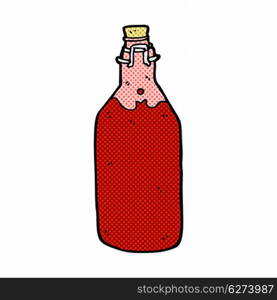 retro comic book style cartoon homemade wine bottle