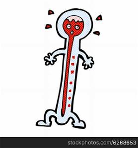 retro comic book style cartoon hot thermometer